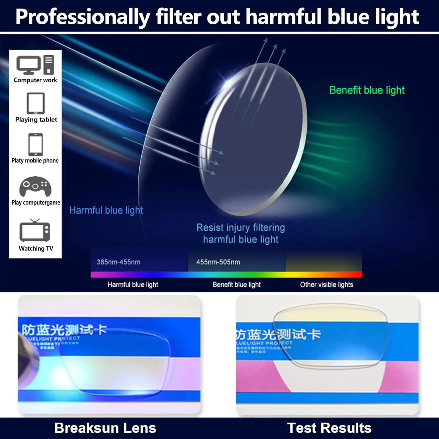 Oversized Blue Light Glasses for Women Fashion Thick Square Computer Eyewear Non-Prescription Black Glasses (Dark Blue)