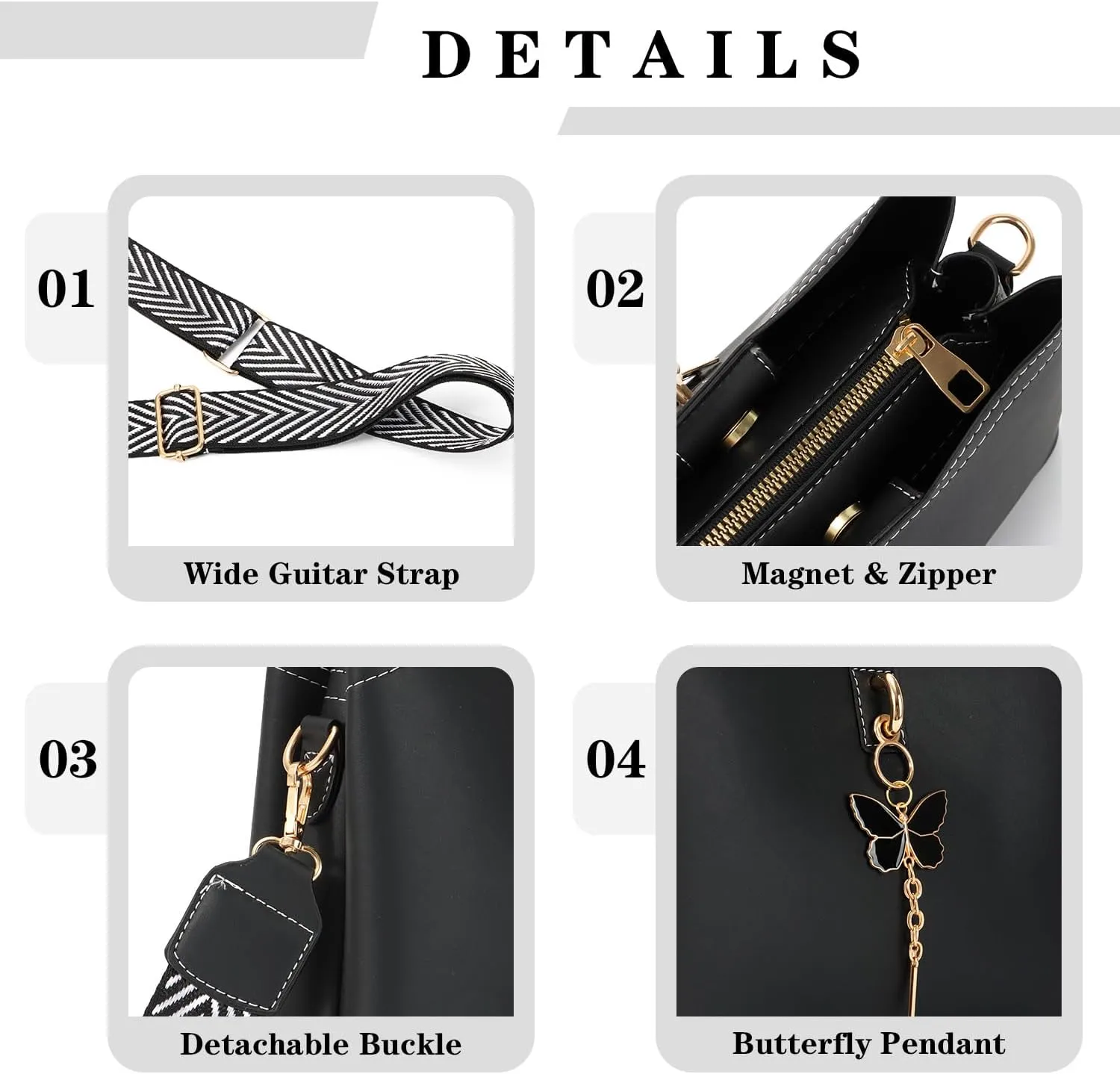 Oweisong Leather Butterfly Purse for Women Small Trendy Crossbody Shoulder Bag Ladies Fashion Cute White Handbags