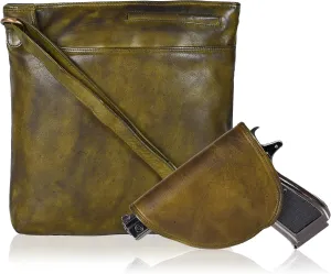 Ozora Multi Pockets Handmade Leather Crossbody Handbags & Sling Bag for Men & Women with Detachable Holster