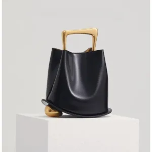 Ozzy Black Leather Gold Limited Edition Handbag