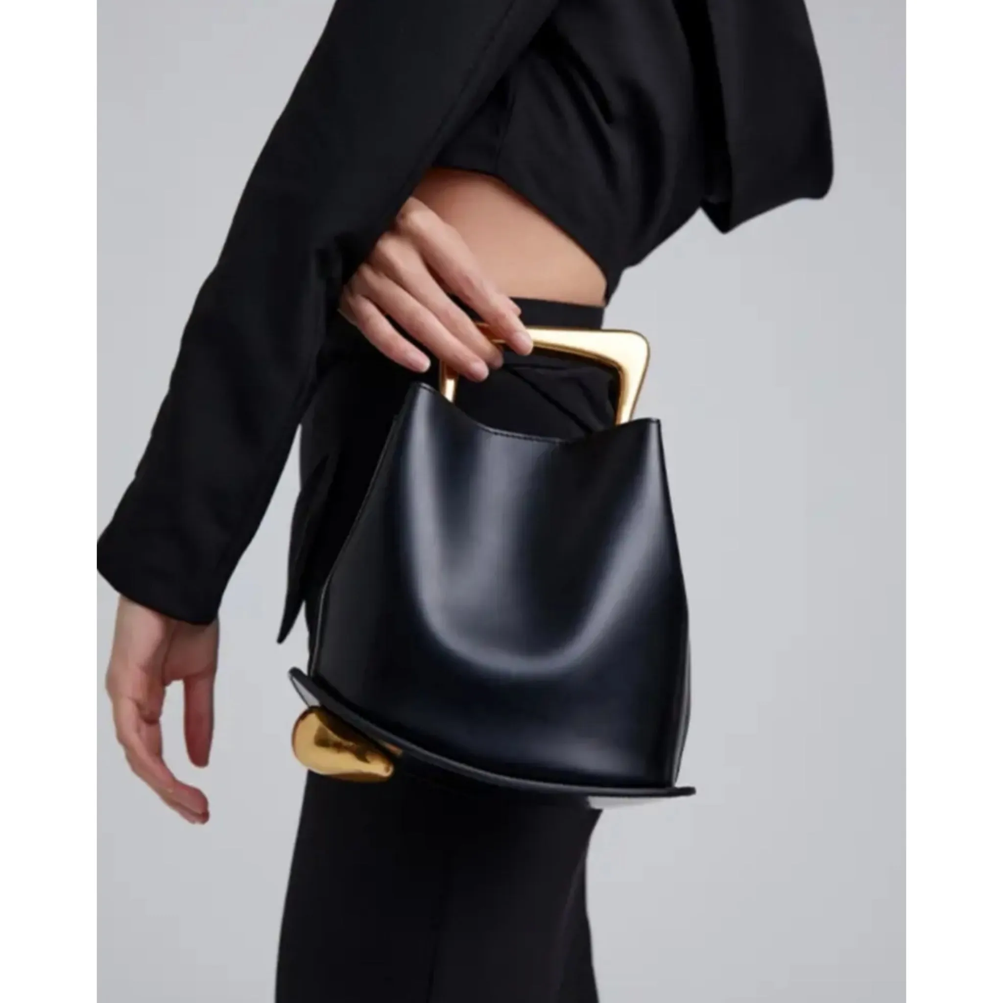 Ozzy Black Leather Gold Limited Edition Handbag