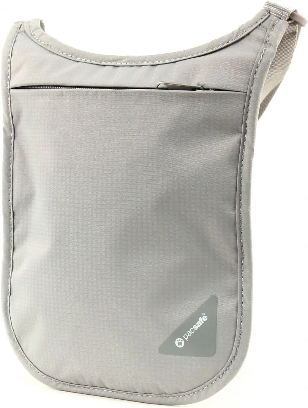 Pacsafe Coversafe V75 Anti-Theft RFID Blocking Passport Holder & Neck Pouch/Wallet - Fits up to Four Passports (or iPhone X) plus Credit Cards, for Women & Men (Neutral Grey)