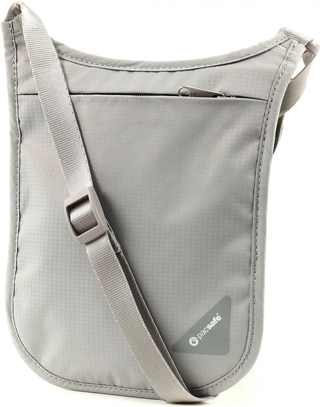 Pacsafe Coversafe V75 Anti-Theft RFID Blocking Passport Holder & Neck Pouch/Wallet - Fits up to Four Passports (or iPhone X) plus Credit Cards, for Women & Men (Neutral Grey)