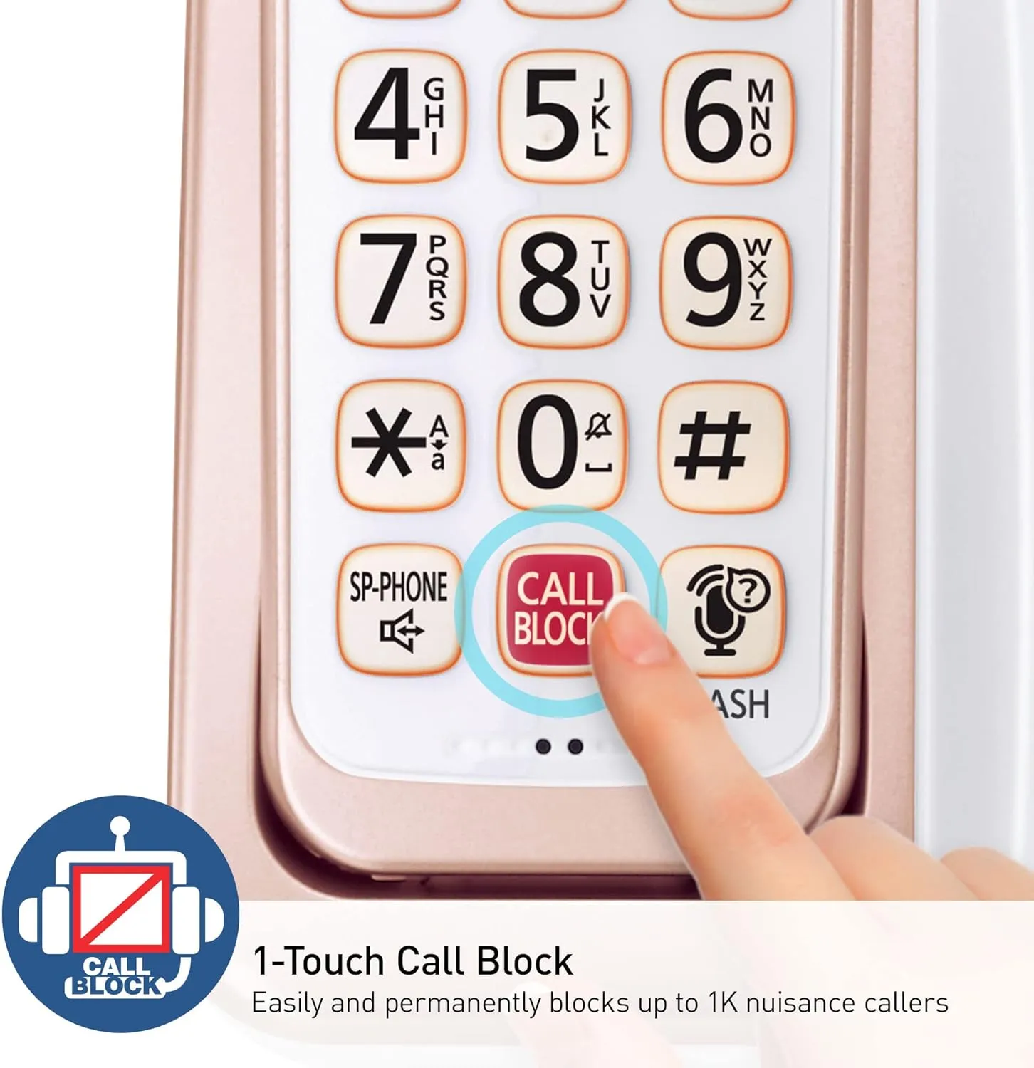 Panasonic Cordless Phone with Link2Cell Bluetooth, Voice Assistant, Answering Machine and Call Blocking, Expandable System with 2 Cordless Handsets - KX-TGD862G (Rose Gold)