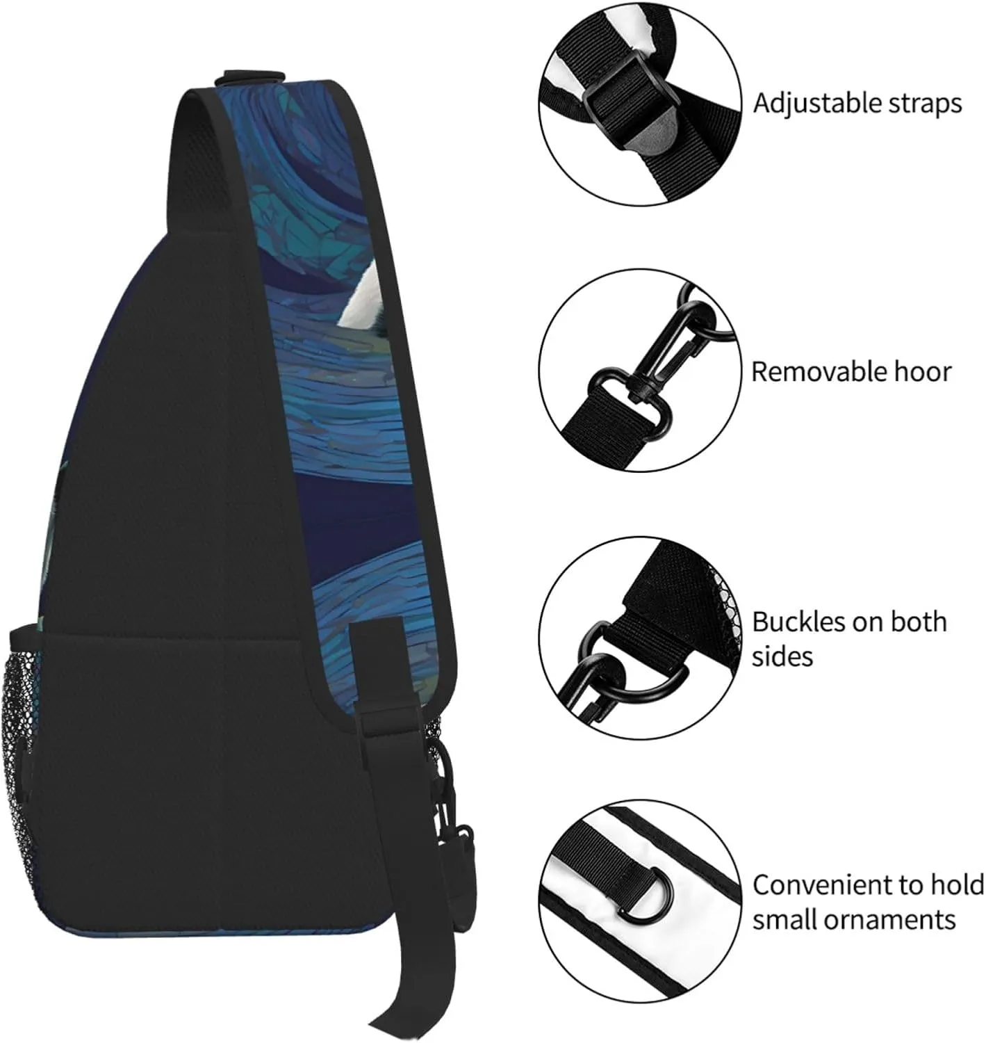 Panda Print Print Cross Chest Bag Diagonally For Short-Distance Travel And Daily Use