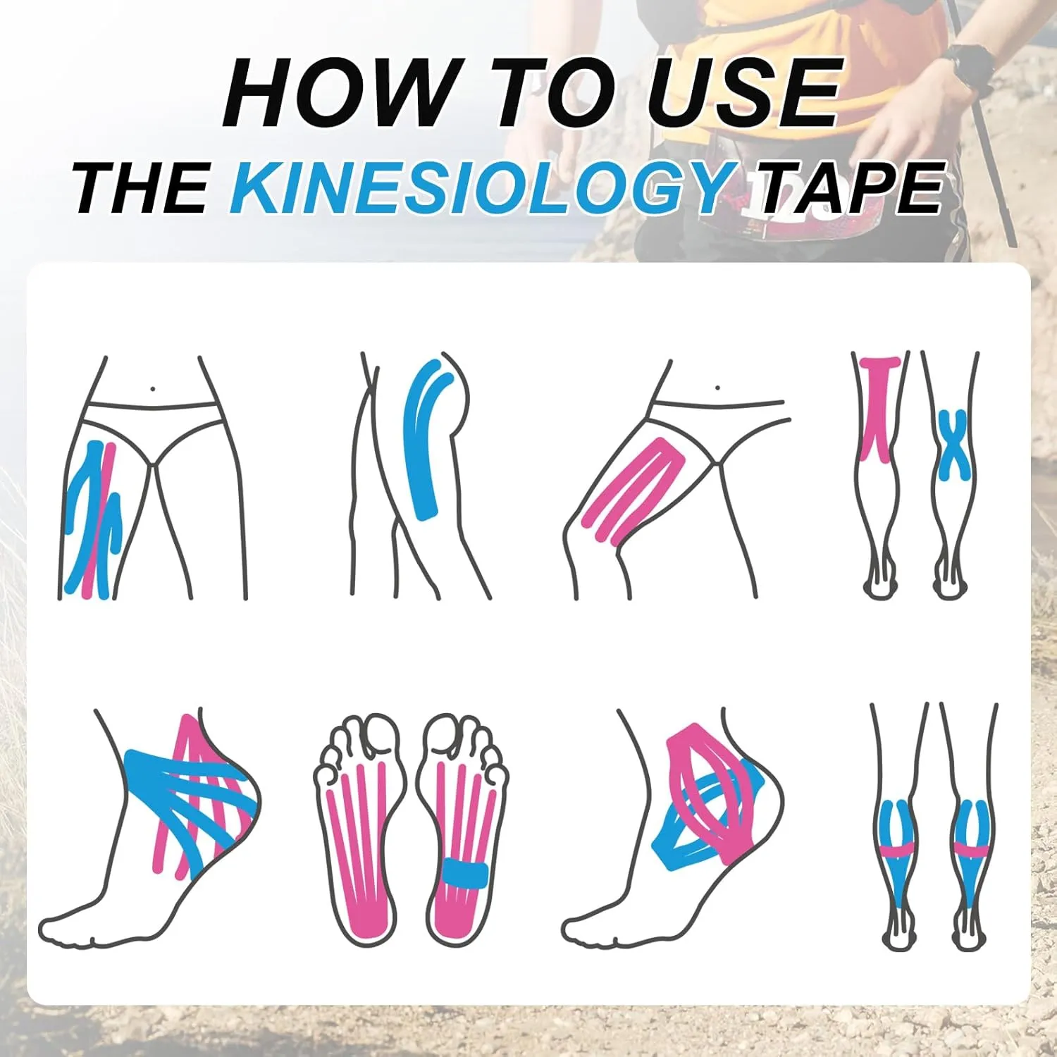 PATIKIL 16.4Ft x 4 Inch Kinesiology Tape, 2 Rolls Adhesive Cotton Sports Muscle Support Tapes Waterproof Elastic Tape for Knee Ankle Wrist Shoulder, Purple