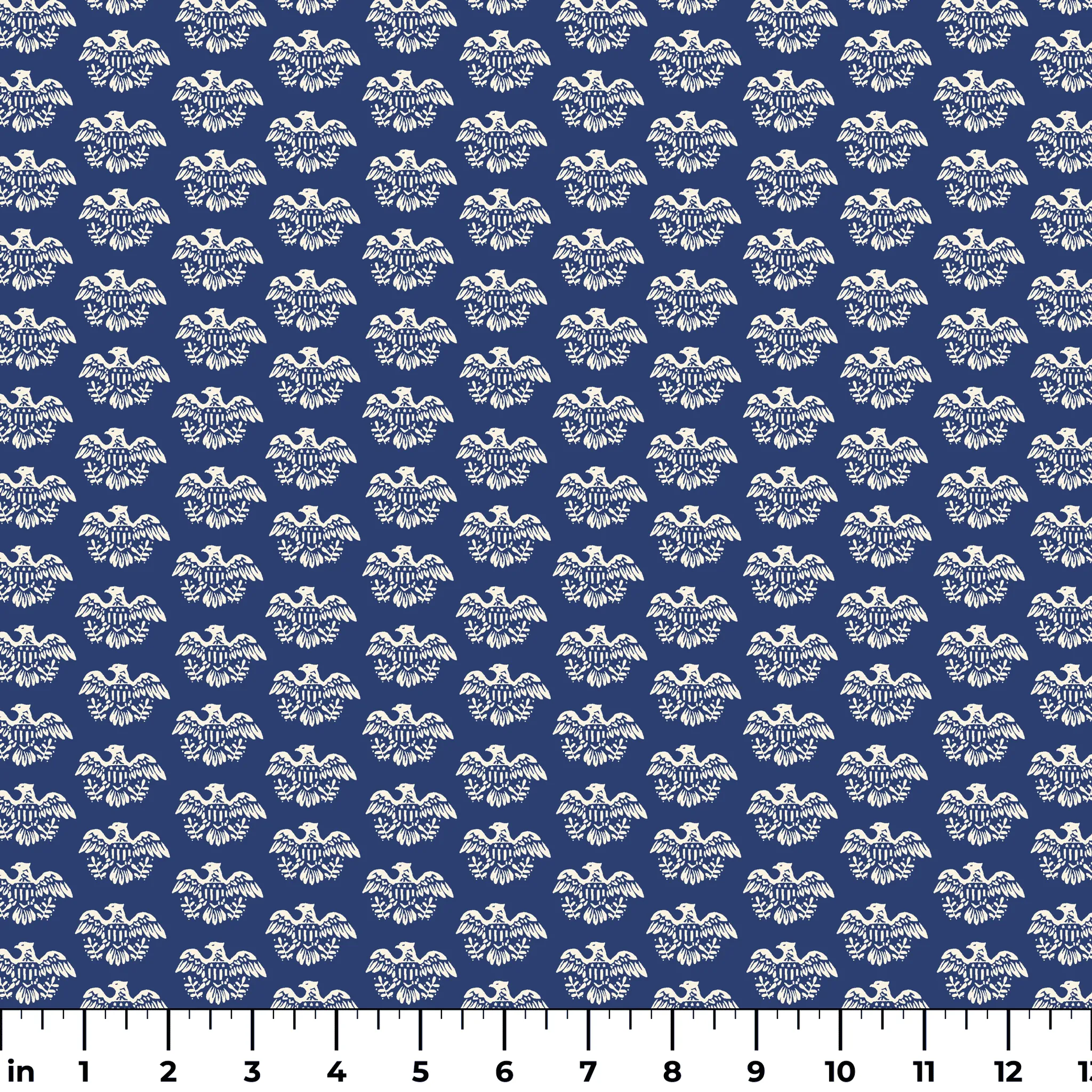 Patriot Pride - Navy Eagle Emblem Fabric