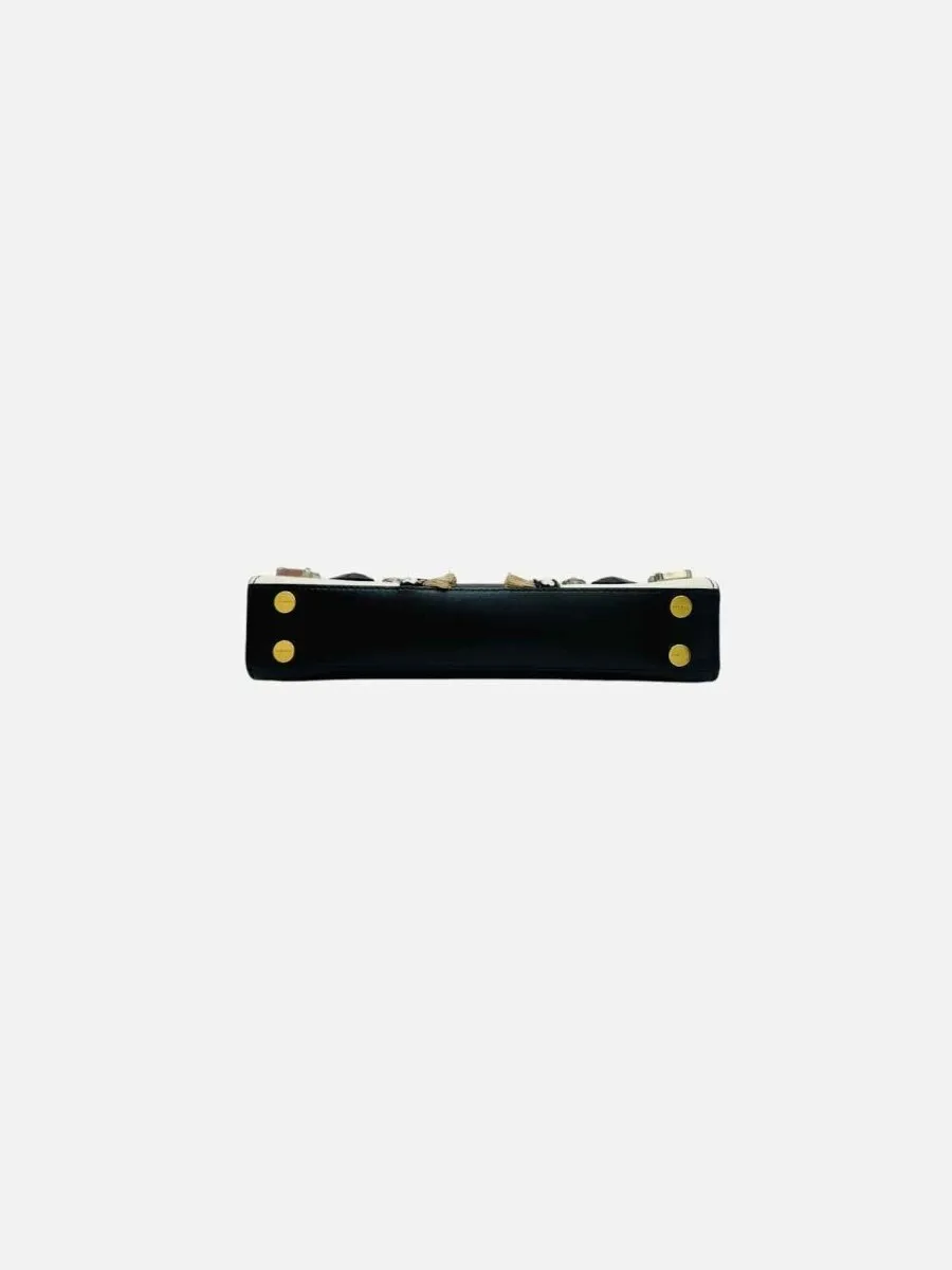 PAULE KA Tricolor White Multicolor Clutch