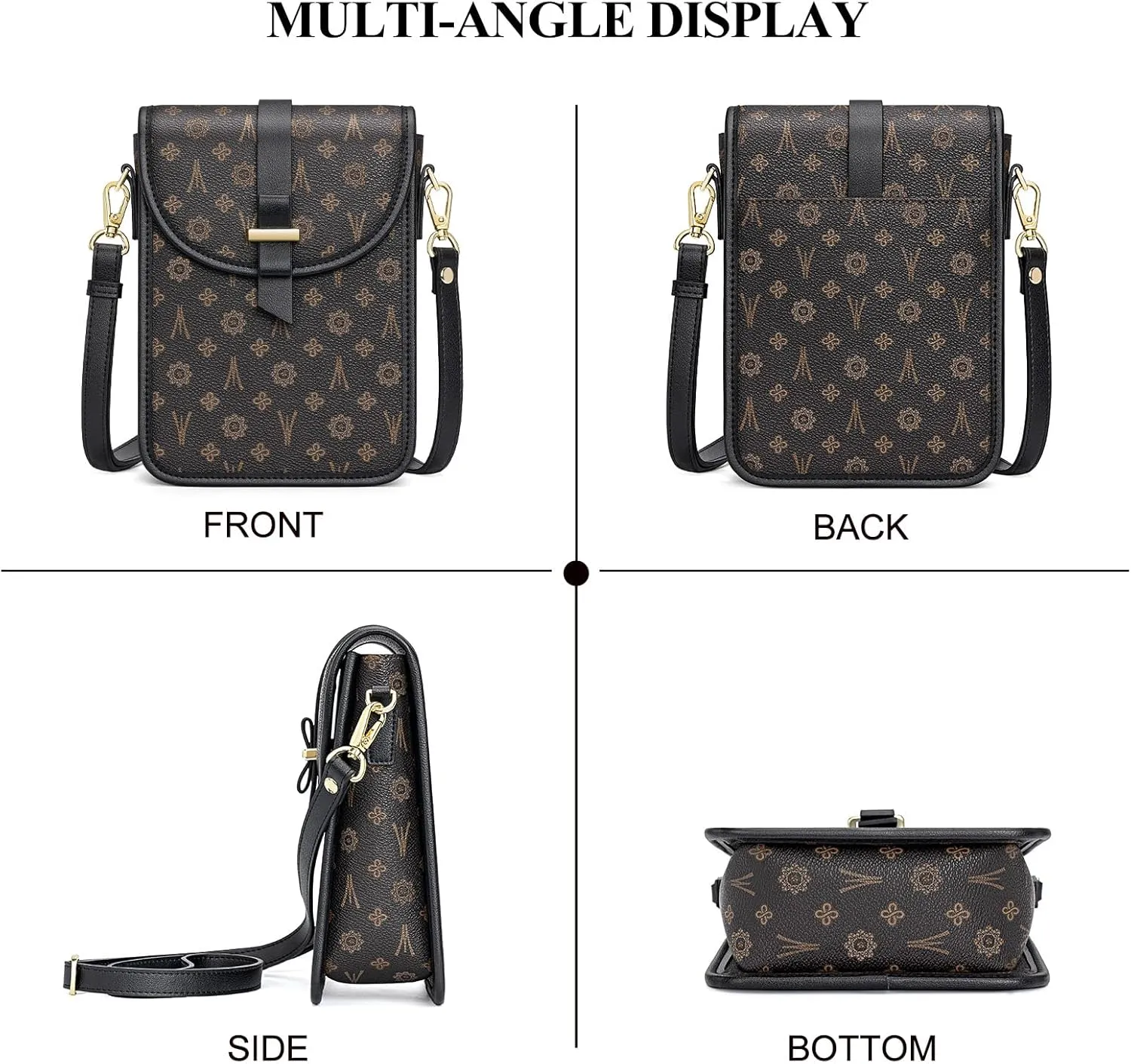 Peacocktion Trendy Small Crossbody Bags for Women, Leather Cell Phone Purse Travel Cross Body Purses with Card Slot