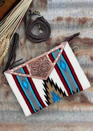 Penelope Saddle Blanket Crossbody Bag / Clutch - Chocolate Leather