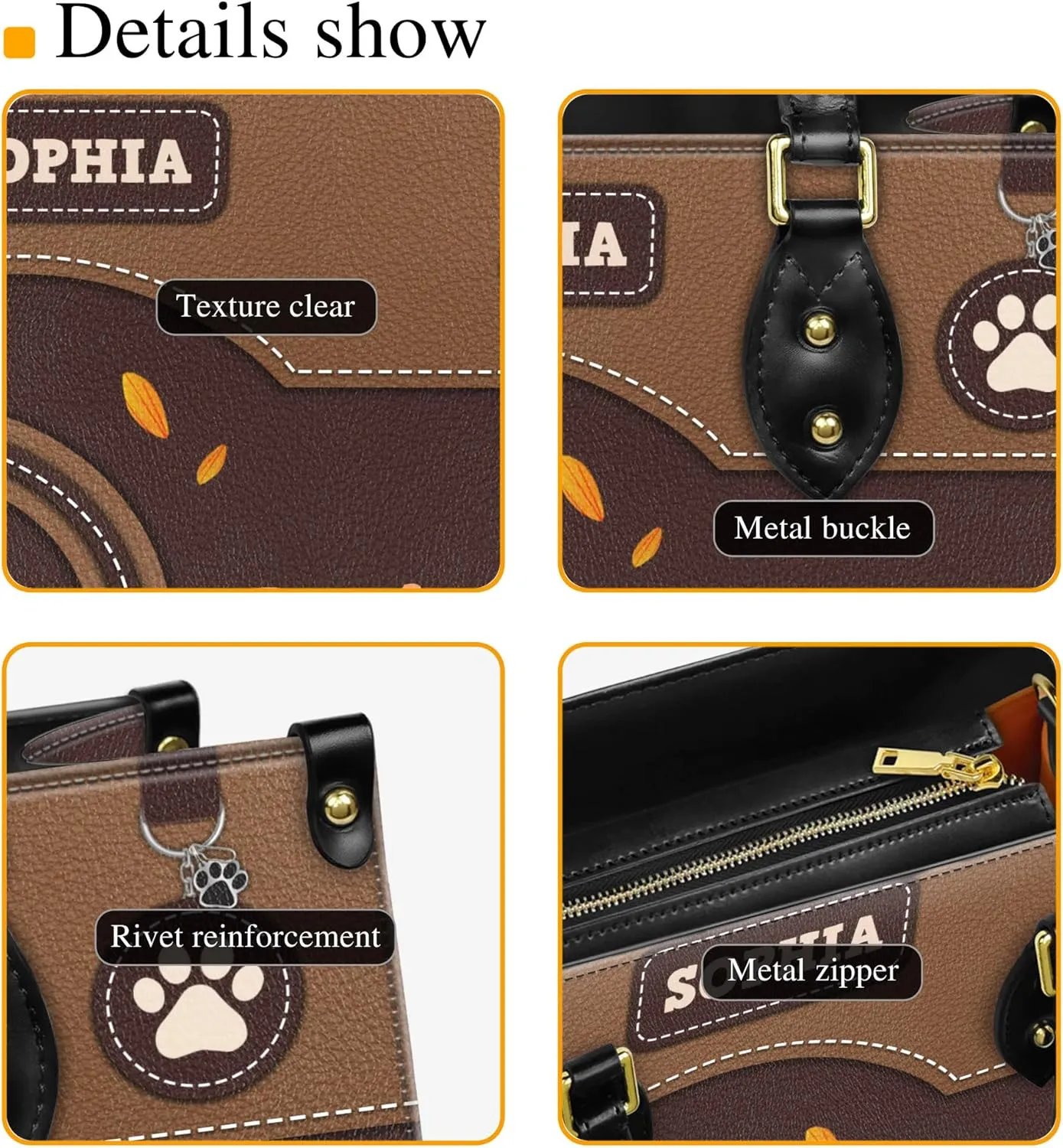 Personalized Dachshund Dog Handbags, Custom Name Dog Leather Bags, Purses, Shoulder Bag, Gift For Dog Mom Dog Lover