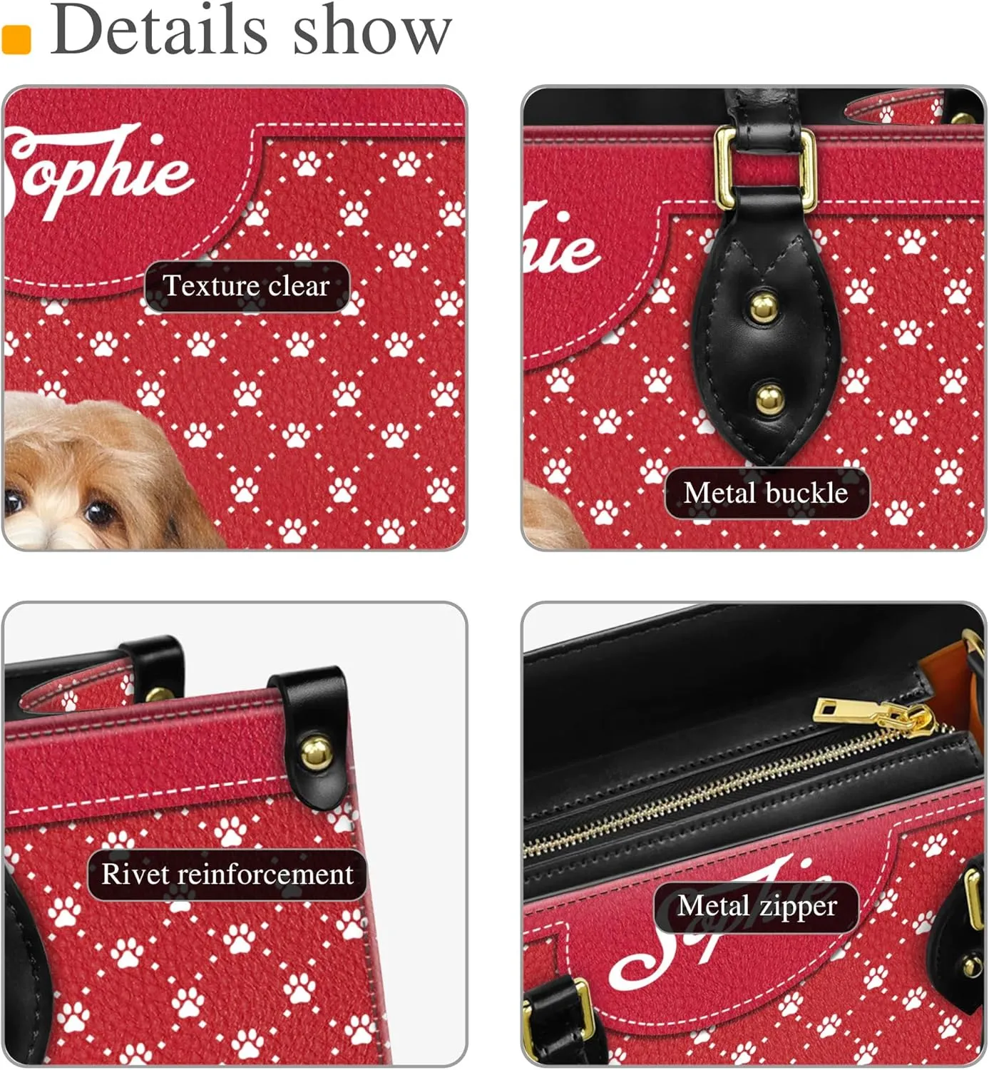 Personalized Havanese Dog Handbags, Custom Name Dog Leather Bags, Purses, Shoulder Bag, Gift For Dog Mom Dog Lover