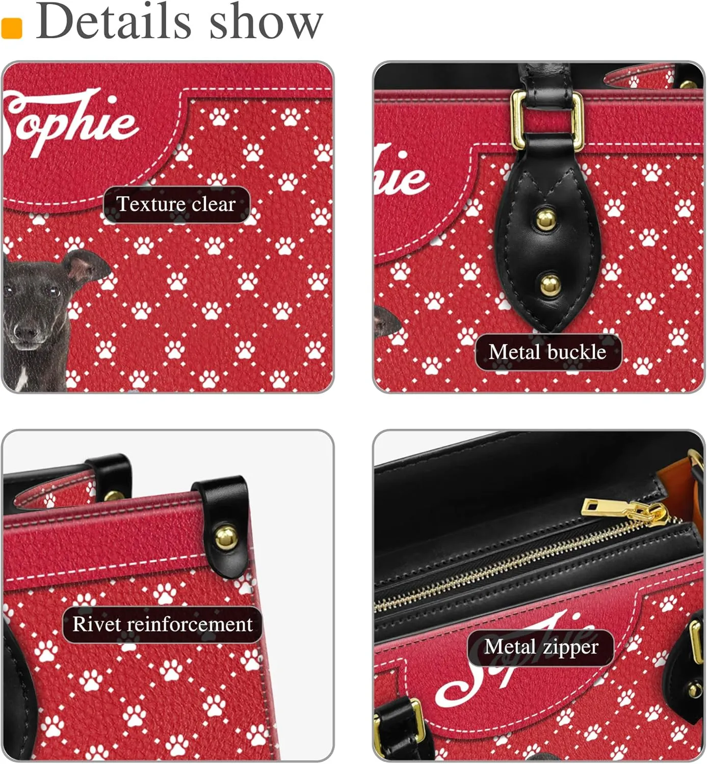 Personalized Italian Greyhound Dog Handbags, Custom Name Dog Leather Bags, Purses, Shoulder Bag, Gift For Dog Mom Dog Lover