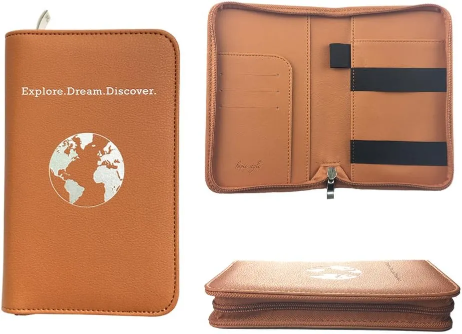 Phone Charging Passport Holder - Travel Wallet with Removable Power Bank holds money, cards, phone, travel docs- RFID Blocking - Compatible with All Phones - Travel Accessories