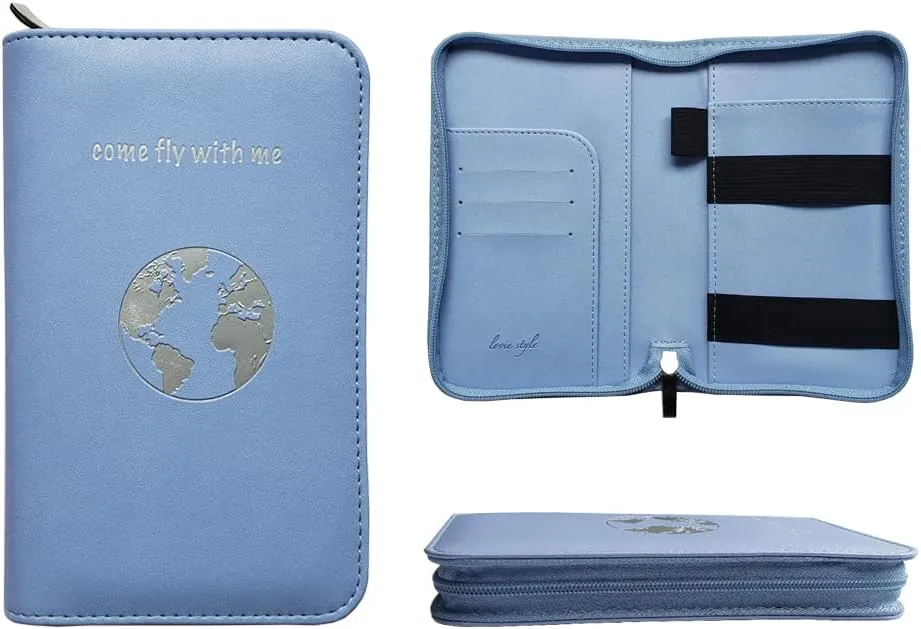 Phone Charging Passport Holder - Travel Wallet with Removable Power Bank holds money, cards, phone, travel docs- RFID Blocking - Compatible with All Phones - Travel Accessories