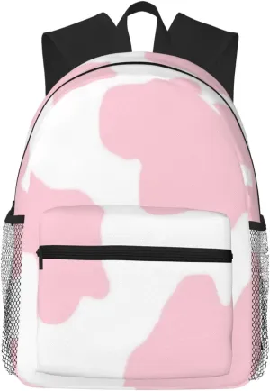 Pink Cow Print Lightweight Packable Backpack Travel Casual Hiking Daypack Foldable Backpack For Men Women