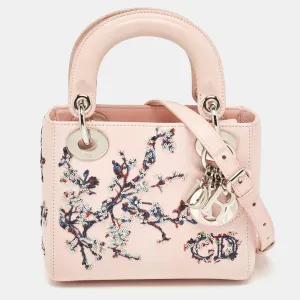 Pink Ombre Leather Sequins Embellished Mini Lady Tote