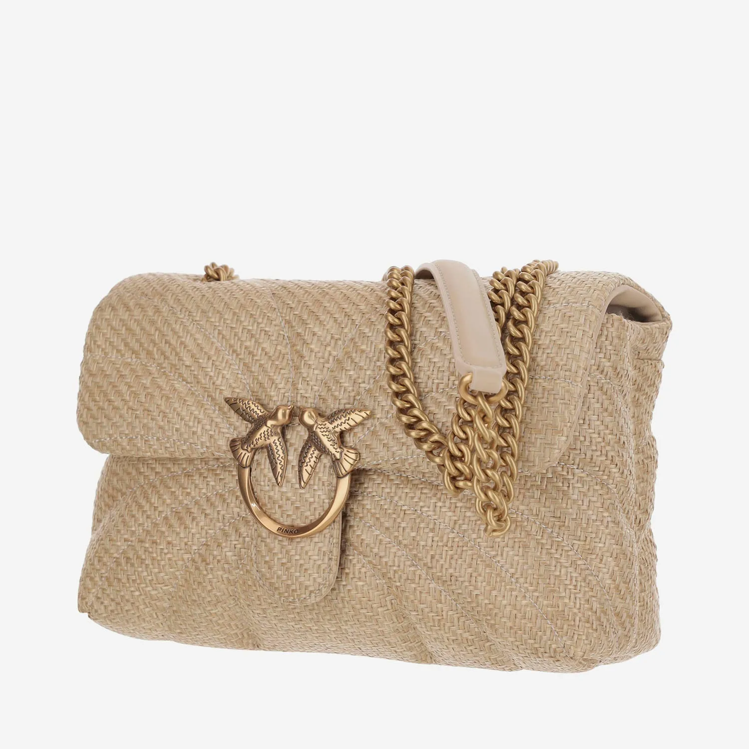 Pinko Raffia axelväska med logotyp
