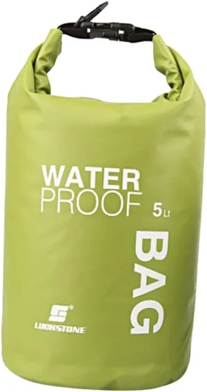pistro Waterproof Dry Bag - Roll Top Closure Pouch for Camping Boating Kayaking Fishing Rafting Canoeing Beach Sports - Green, 5L