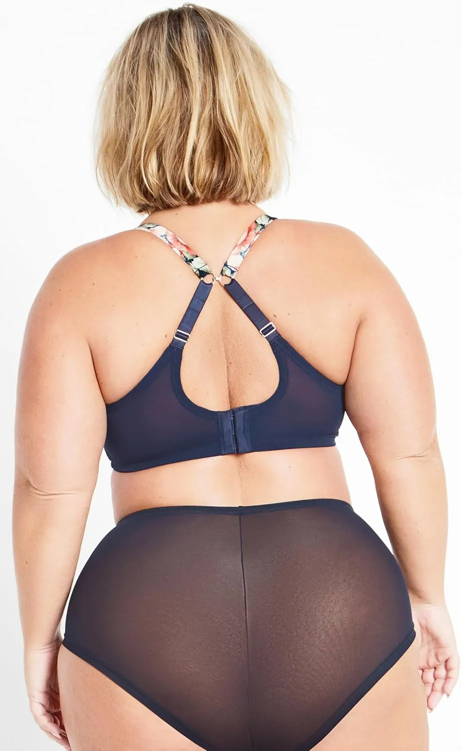 Plus Size Florence Contour Bra in Navy Floral Print