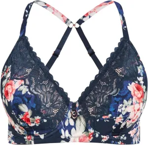 Plus Size Florence Contour Bra in Navy Floral Print