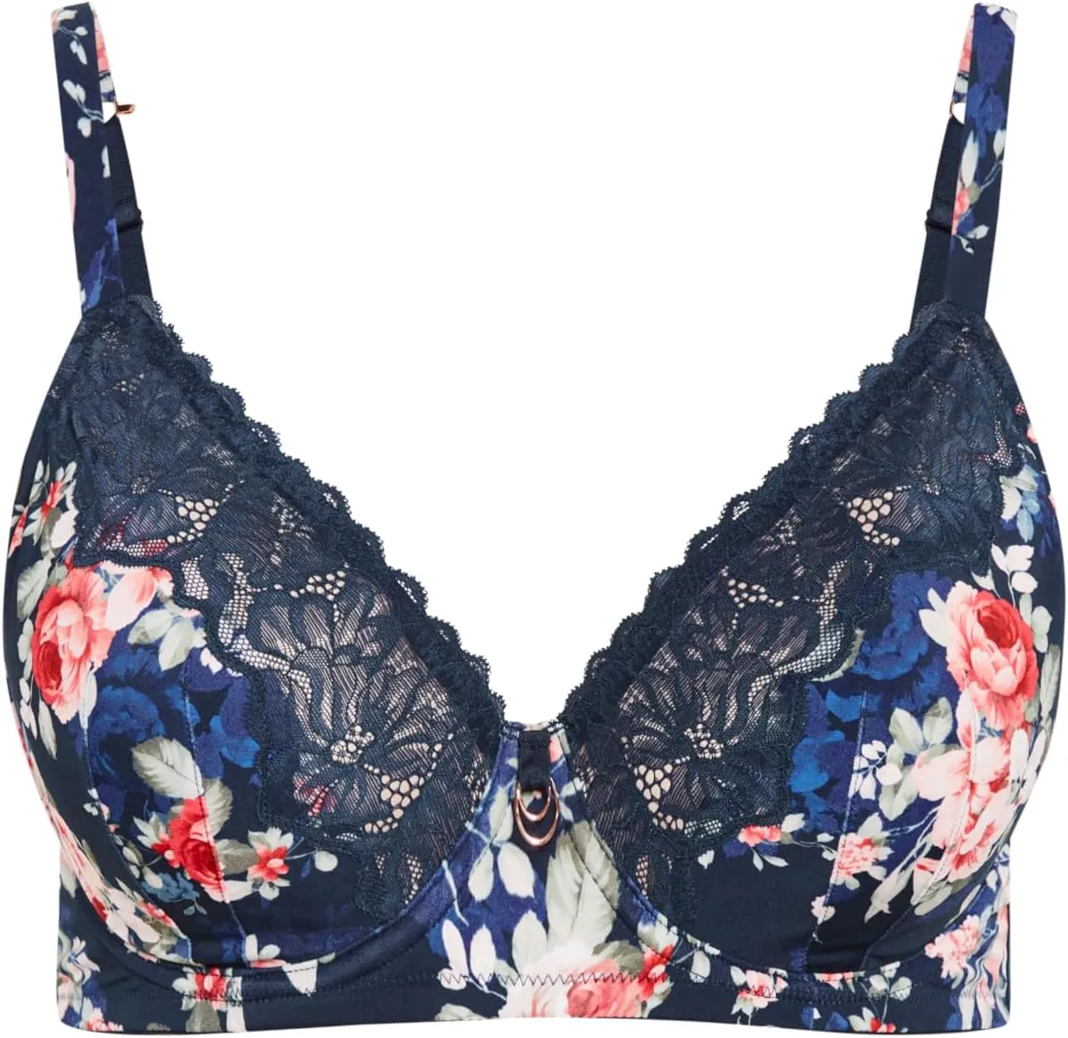 Plus Size Florence Contour Bra in Navy Floral Print