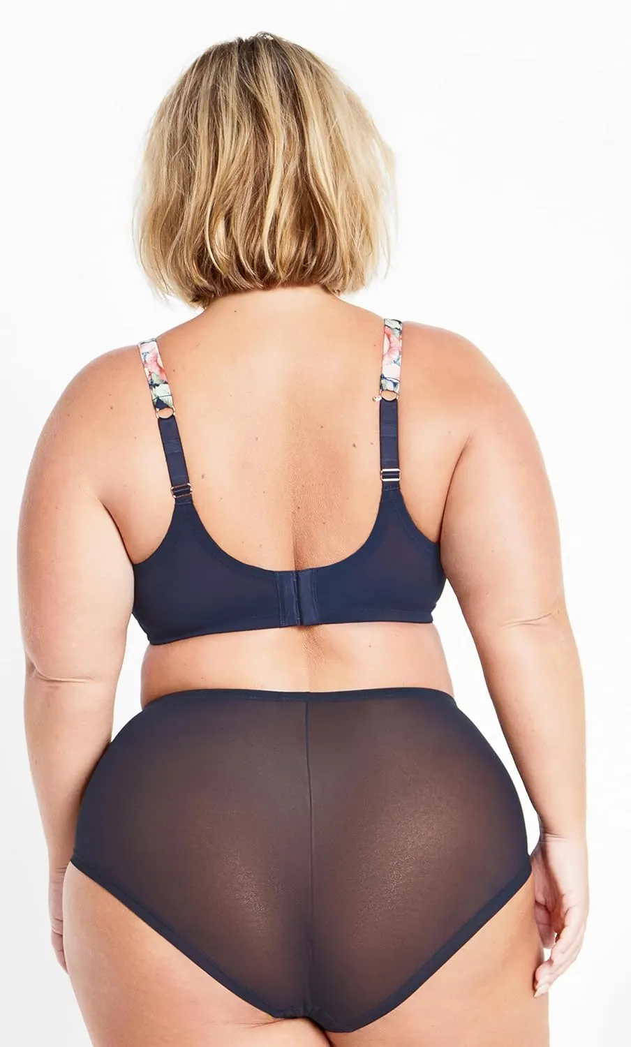 Plus Size Florence Contour Bra in Navy Floral Print