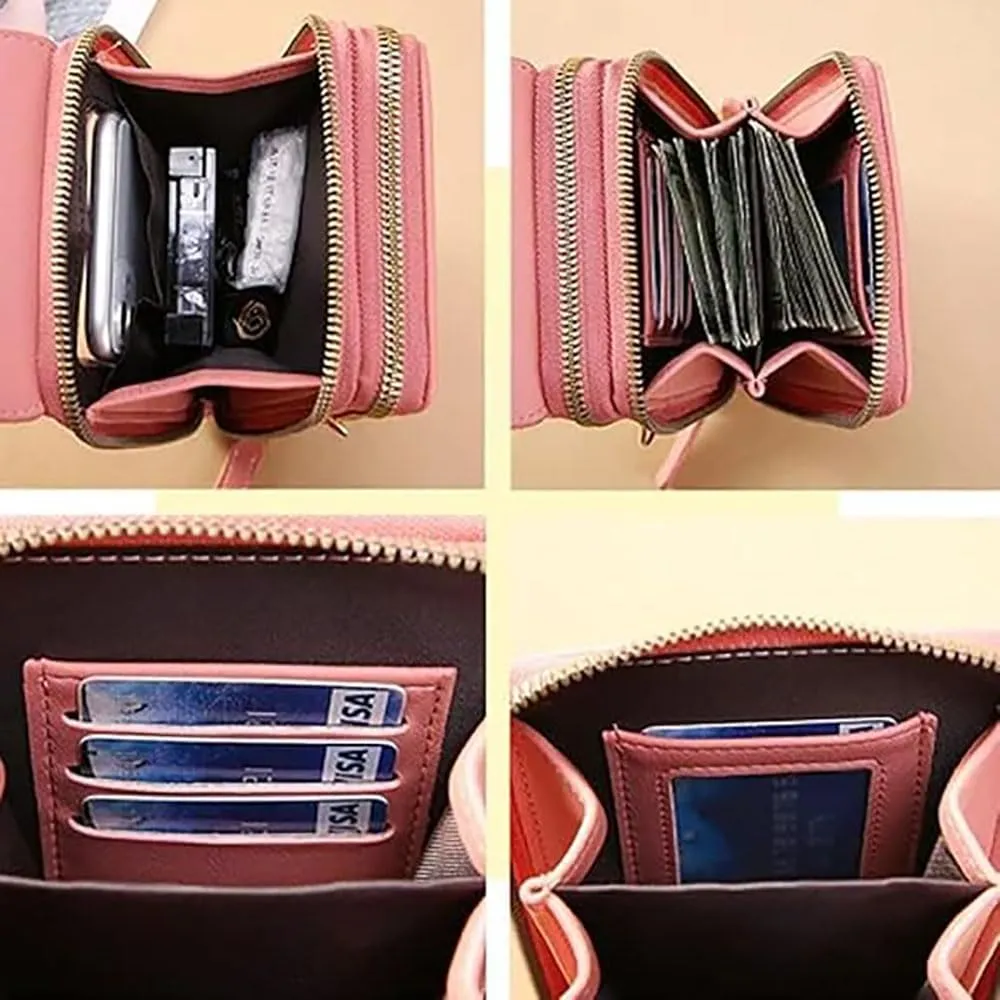 Popularate Anti-Theft Leather Bag, Touchscreen Purse Crossbody, RFID Blocking Crossbody Cell Phone Purse for Women