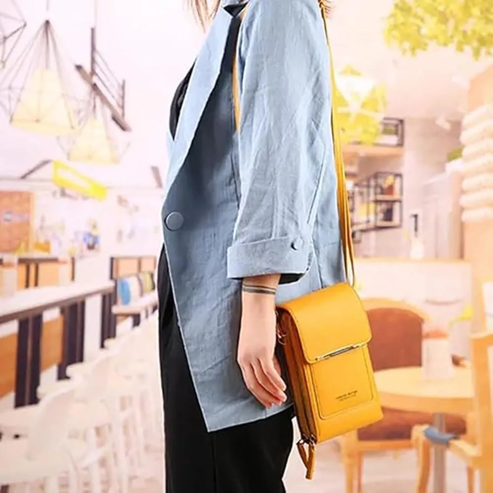 Popularate Anti-Theft Leather Bag, Touchscreen Purse Crossbody, RFID Blocking Crossbody Cell Phone Purse for Women