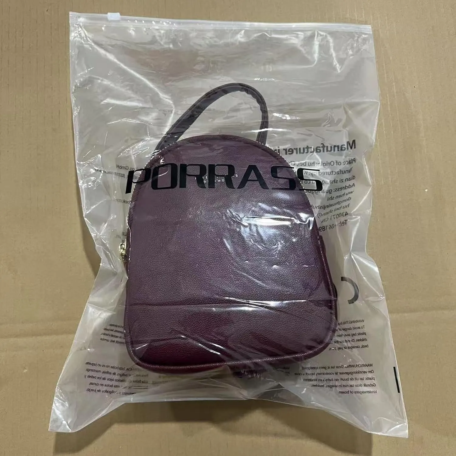 PORRASSO Mini Backpack Women Fashion Handbag Waterproof Cross-body Bag with Earphone Hole Ladies Leather Daypack Dating Travel Small Rucksack Red