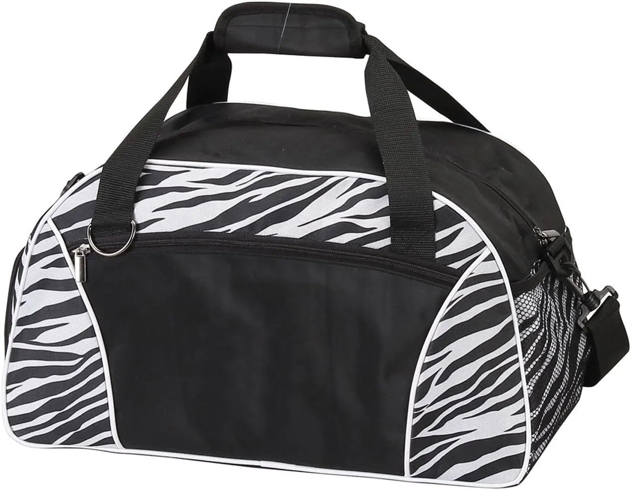 Preferred Nation Women's Zebra Duffle, Black and White, One Size