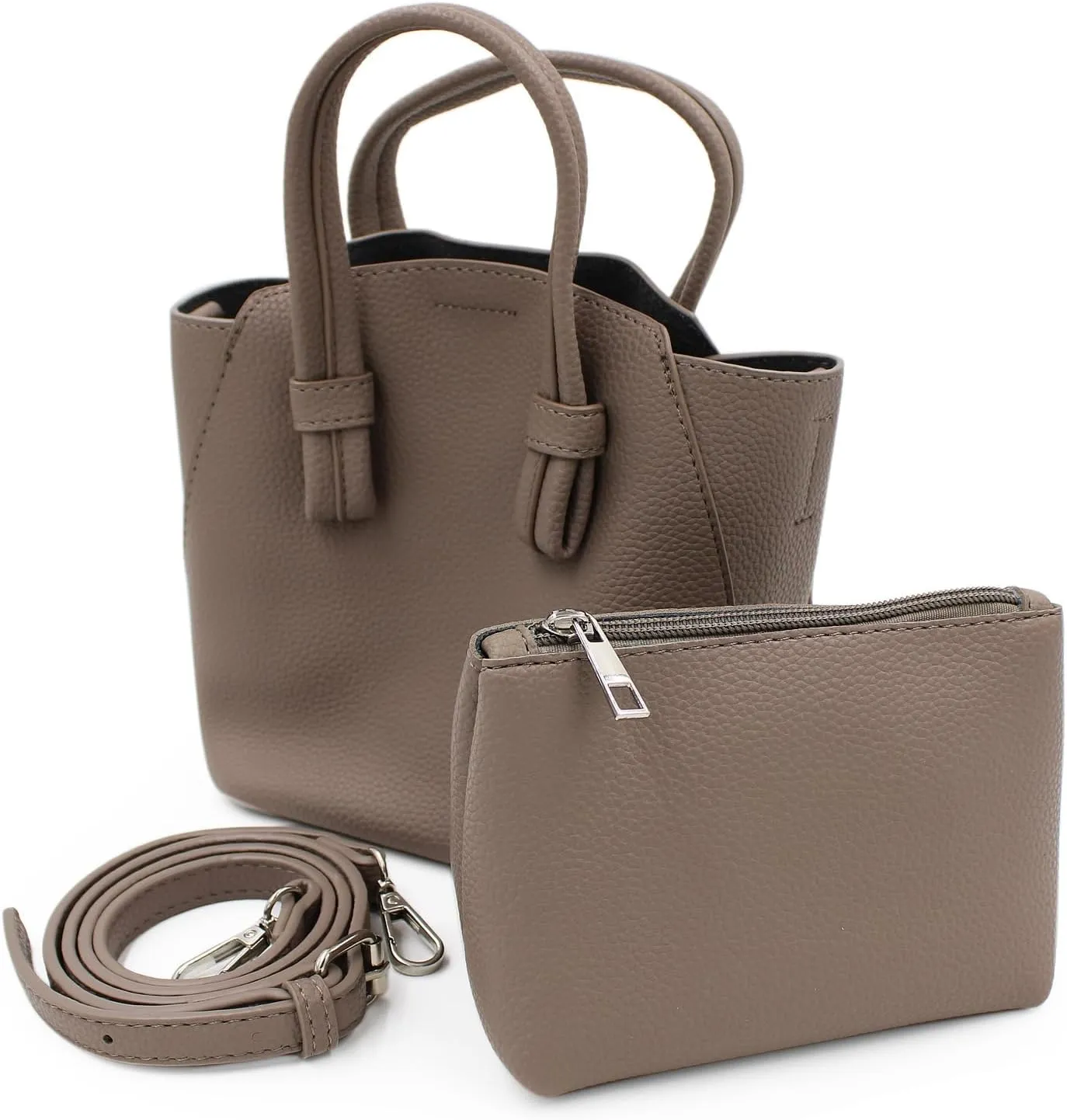 Premium Small Soft Vegan Leather Tote Top Handle Handbag Shoulder Bag Crossbody