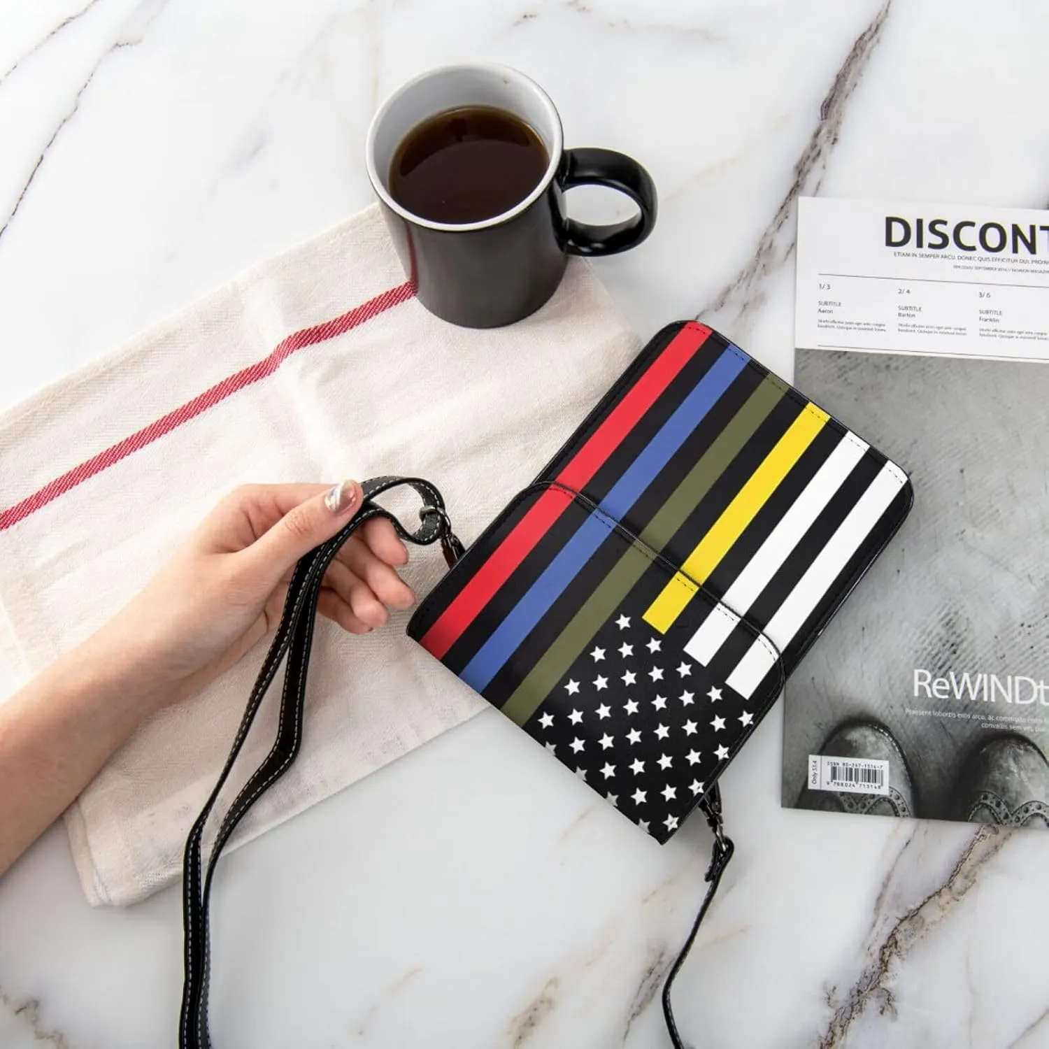 Pride Rainbow American Flag LGBT Leather Crossbody Cell Phone Purse Small Wallet Bags Adjustable Phone Bag for Women