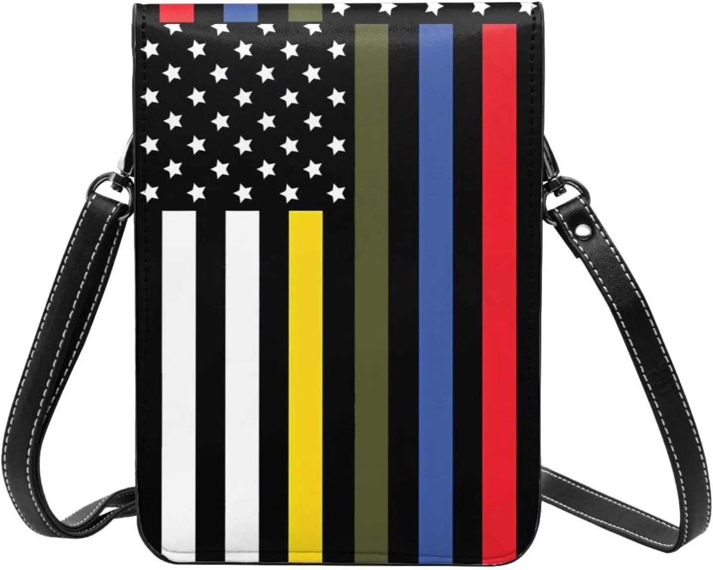 Pride Rainbow American Flag LGBT Leather Crossbody Cell Phone Purse Small Wallet Bags Adjustable Phone Bag for Women