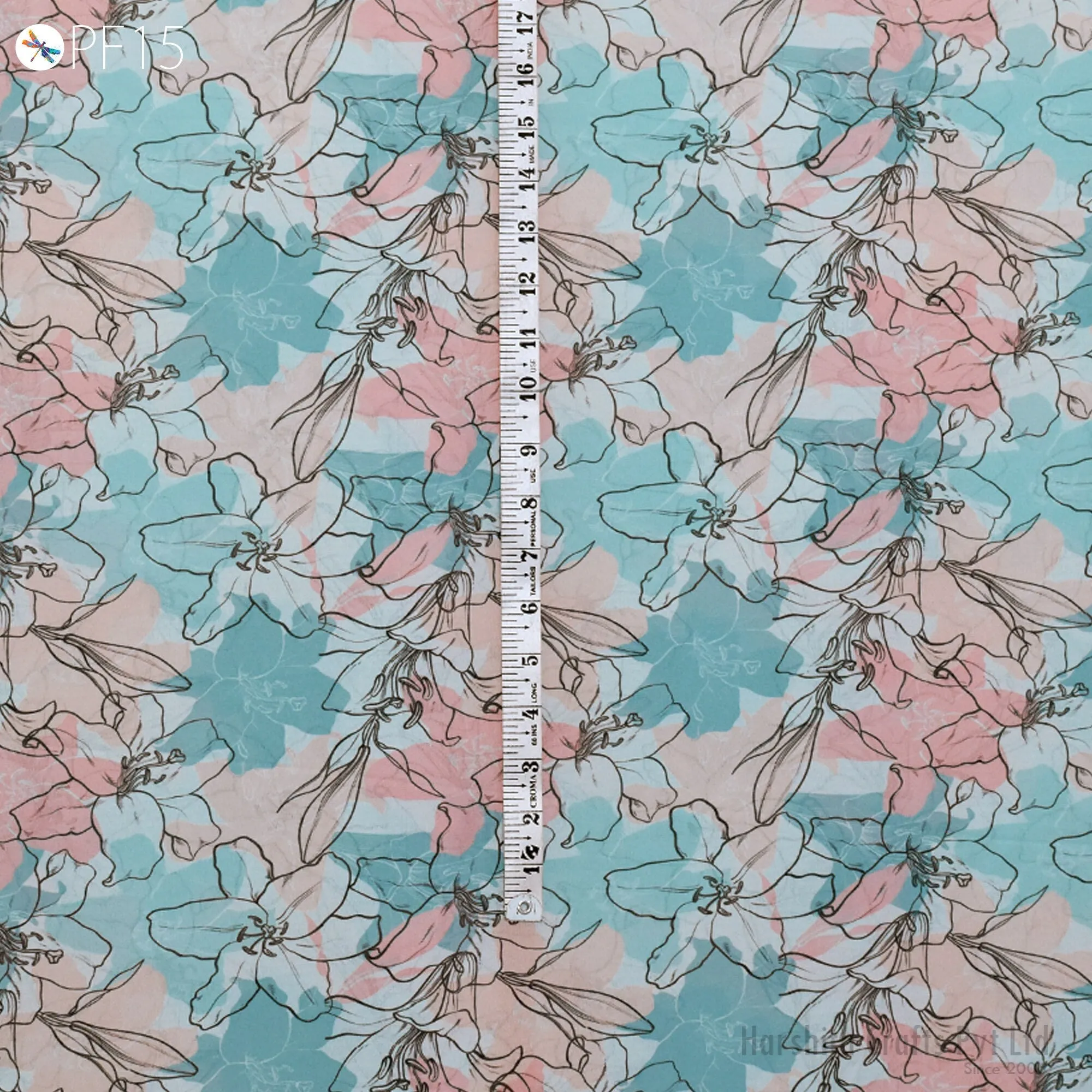 Printed Georgette fabric By Yard Indian for Soft Flowy Floral Summer Dress Shirt Comfortable Clothing Party Costumes Drapery Sewing Crafting