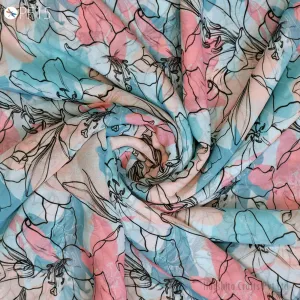 Printed Georgette fabric By Yard Indian for Soft Flowy Floral Summer Dress Shirt Comfortable Clothing Party Costumes Drapery Sewing Crafting