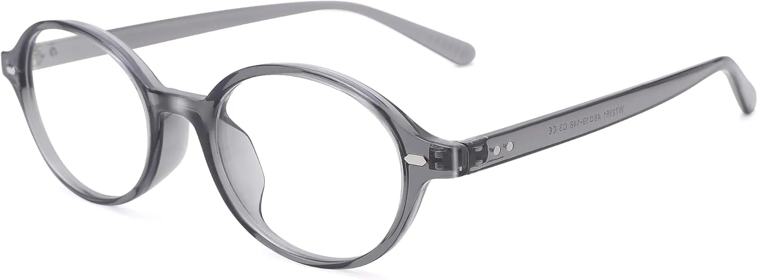 Pro Acme Oval Blue Light Blocking Glasses for Women Men, Vintage Thick Frame Glasses Fake Nerd Lightweight 90s Eyeglasses
