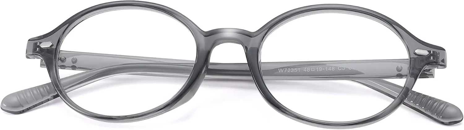 Pro Acme Oval Blue Light Blocking Glasses for Women Men, Vintage Thick Frame Glasses Fake Nerd Lightweight 90s Eyeglasses