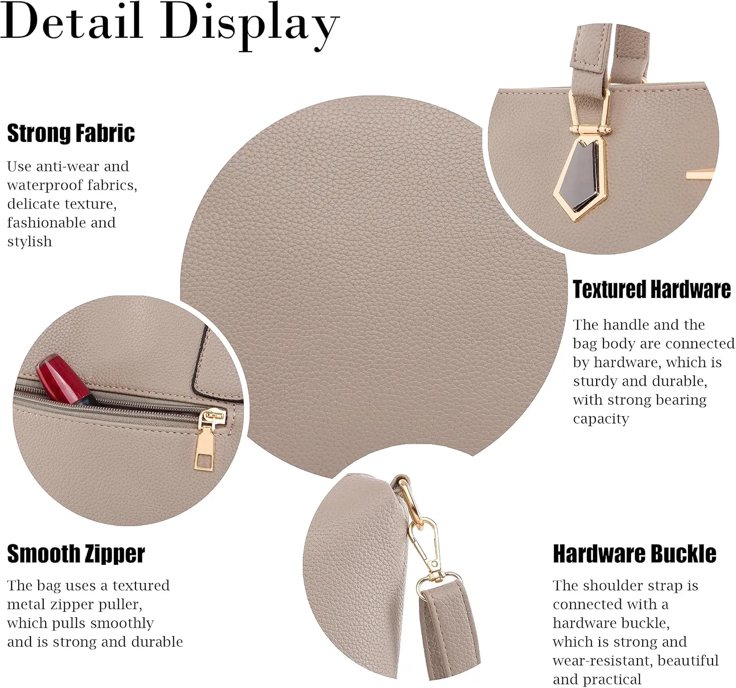 Purses and Handbags for Women Synthetic Leather Tote Crossbody Bags Satchel Purses Set 6pcs