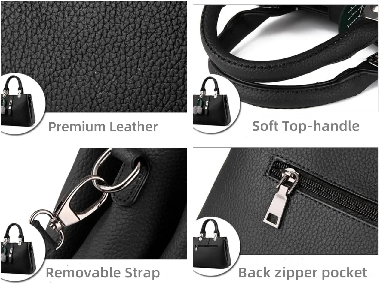 Purses and Handbags for Women Utility Top Handle Satchel Tote Bags with 3 Compartments Ladies Crossbody Bags Medium Size