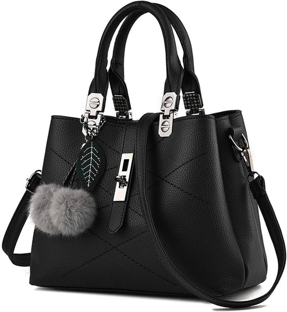 Purses and Handbags for Women Utility Top Handle Satchel Tote Bags with 3 Compartments Ladies Crossbody Bags Medium Size