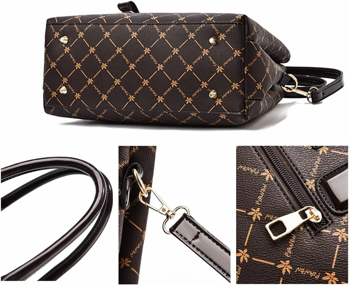 Purses and Handbags for Women Utility Top Handle Satchel Tote Bags with 3 Compartments Ladies Crossbody Bags Medium Size