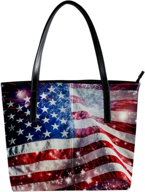 Purses for Women,Tote Bag Aesthetic,Women's Tote Handbags,American Flag Celebrate Holidays