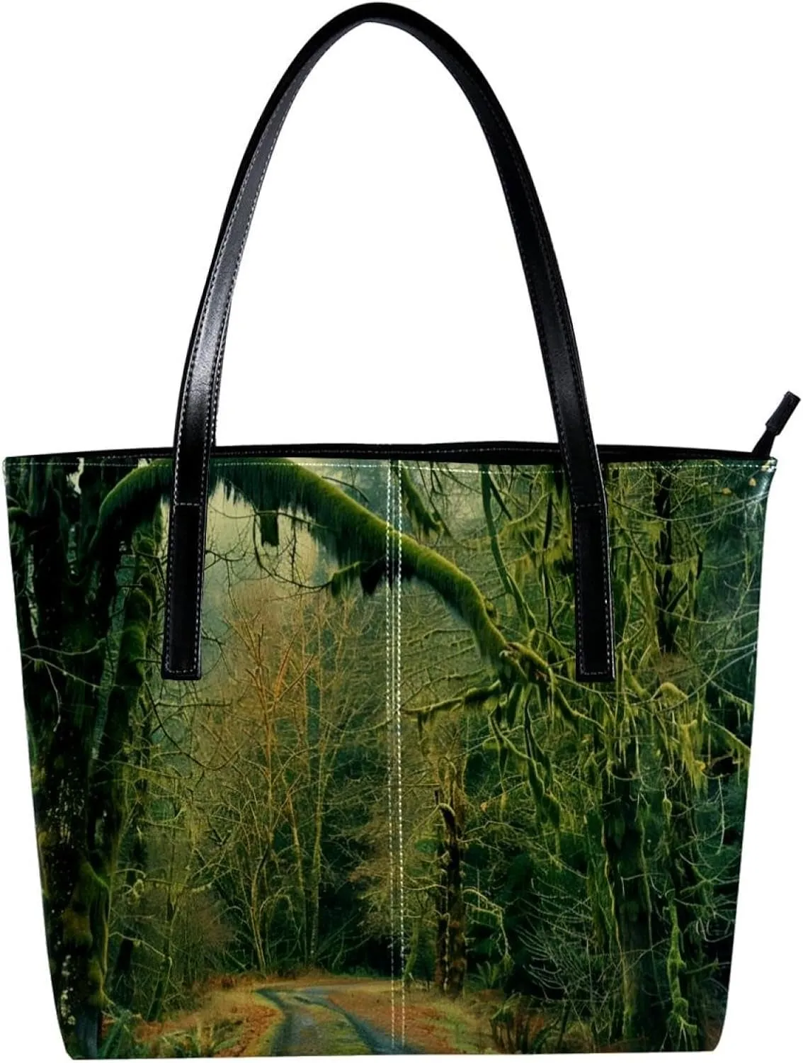 Purses for Women,Tote Bag Aesthetic,Women's Tote Handbags,Scenic Road in Forest