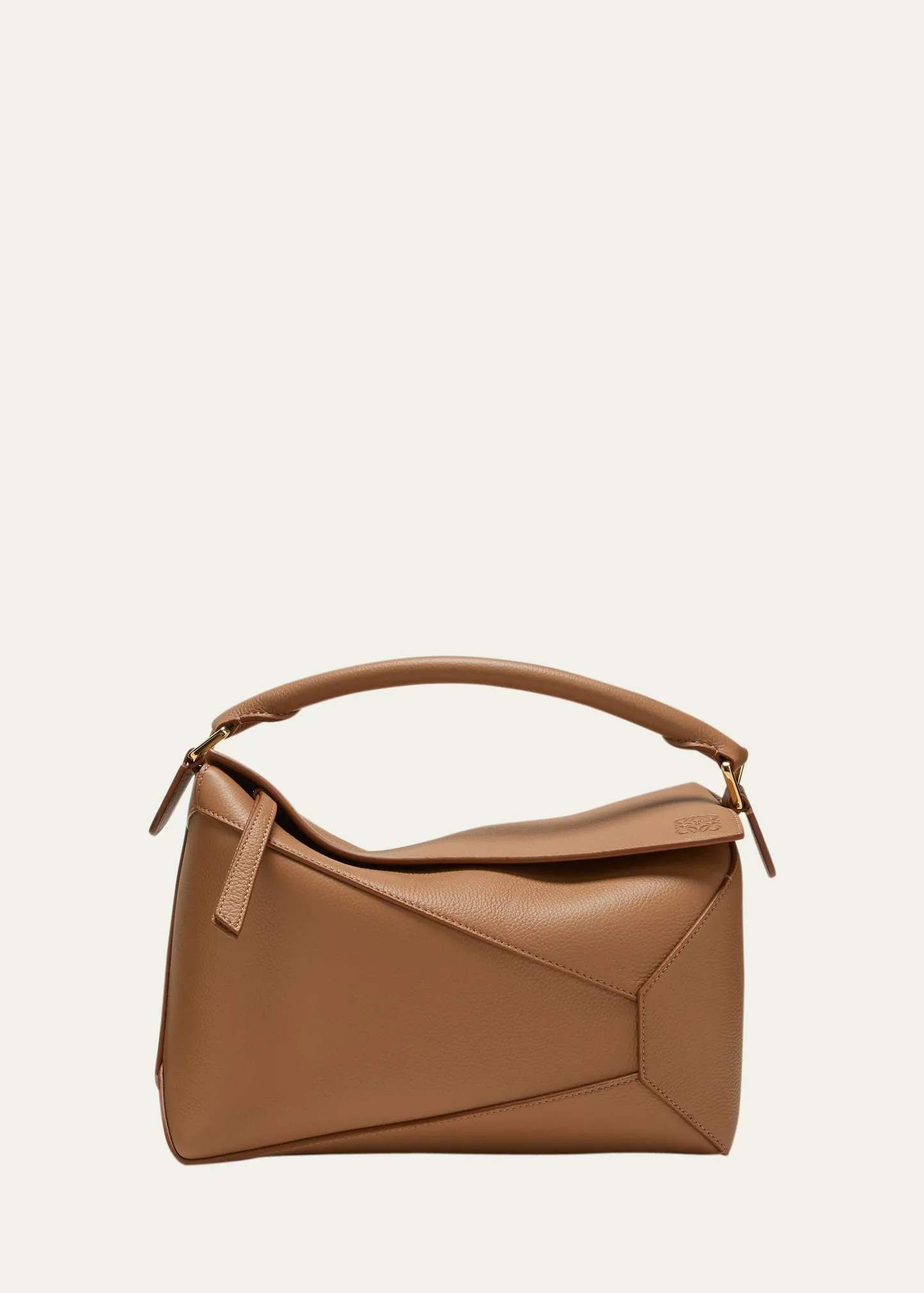 Puzzle Edge Top-Handle Bag in Soft Grained Leather