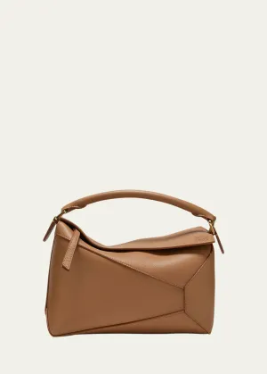 Puzzle Edge Top-Handle Bag in Soft Grained Leather