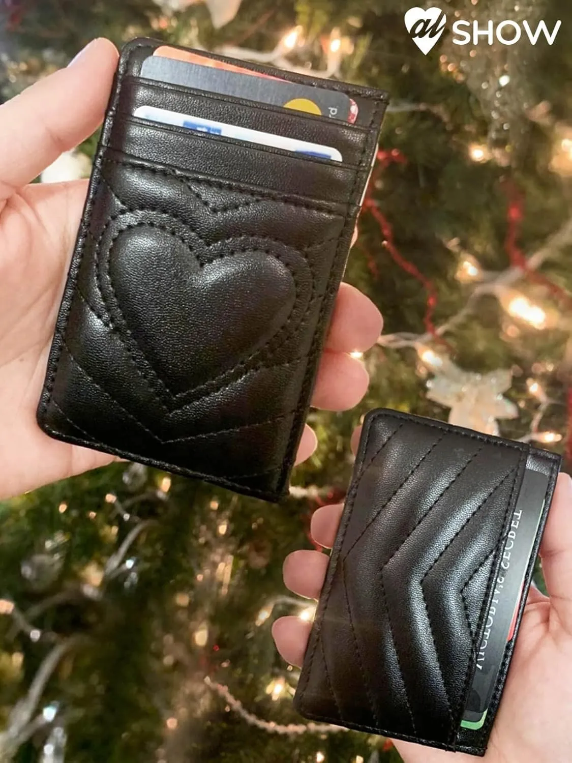 Quilted Leather Card Holder Wallet with RFID Blocking - Gifts for Teenage Girls and Women