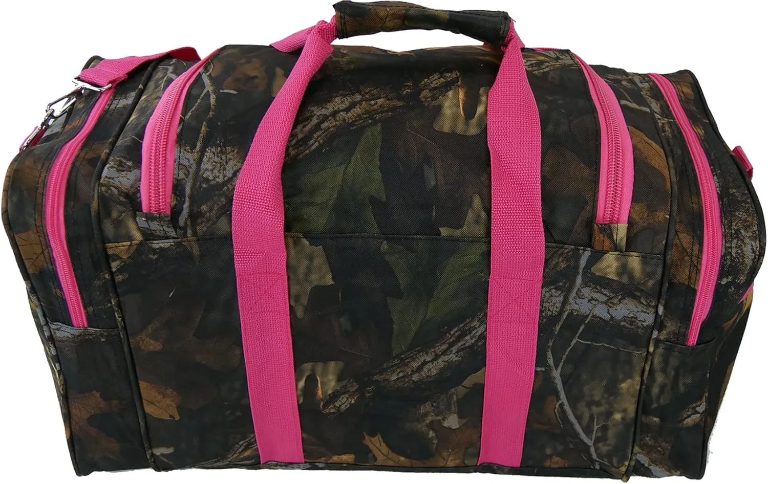 "E-Z Roll" 20 Inch Tree Camouflage Duffle Bag/Outdoor/Sports/Gym/Travel Bag in 5 Colors (Pink Trim)