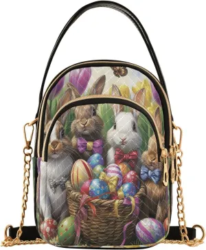 Rabbit Egg Butterfly Flower Crossbody Bag for Women Mini Cell Phone Purse Women's Shoulder Handbag