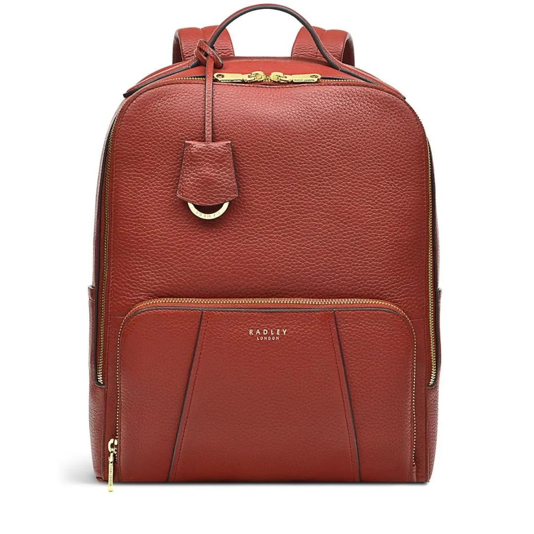 Radley Wood Street 2.0 Medium Ziptop Backpack - Rust